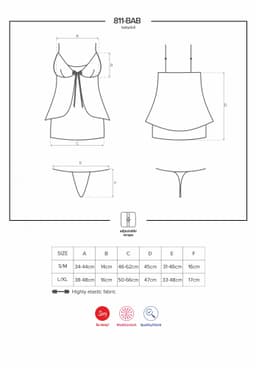 Košilka 811-BAB babydoll - Obsessive černá 3