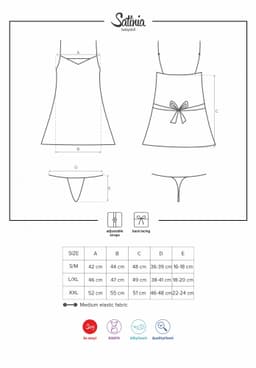 Košilka Satinia babydoll dark blue - Obsessive XXL tm.Modrá 2
