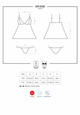 Okouzlující košilka 845 - BAB babydoll - Obsessive S/M originál 2
