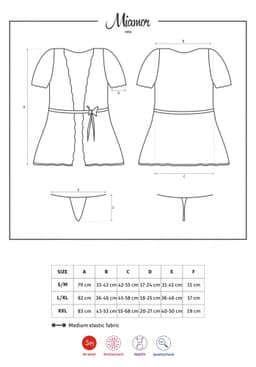 Koketní župan Miamor robe white - Obsessive bílá 2