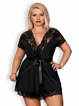 Elegantní župan 810 - PEI black XXL - Obsessive 2XL/3XL černá 1