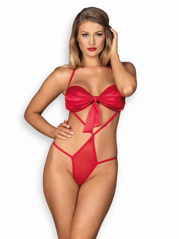Sexy body Giftella teddy - Obsessive červená