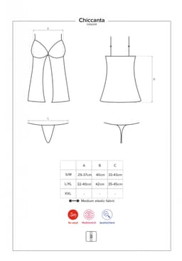 Smyslná košilka Chiccanta babydoll - Obsessive černá 2