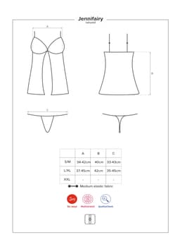 Úžasná košilka Jennifairy babydoll - Obsessive černá 3