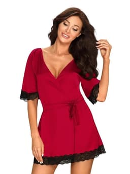 Elegantní župan Sensuelia peignoir red - Obsessive červená 1