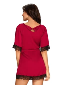 Elegantní župan Sensuelia peignoir red - Obsessive červená 2