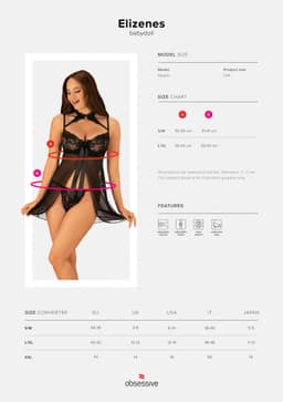 Okouzlující košilka Elizenes babydoll - Obsessive černá 2
