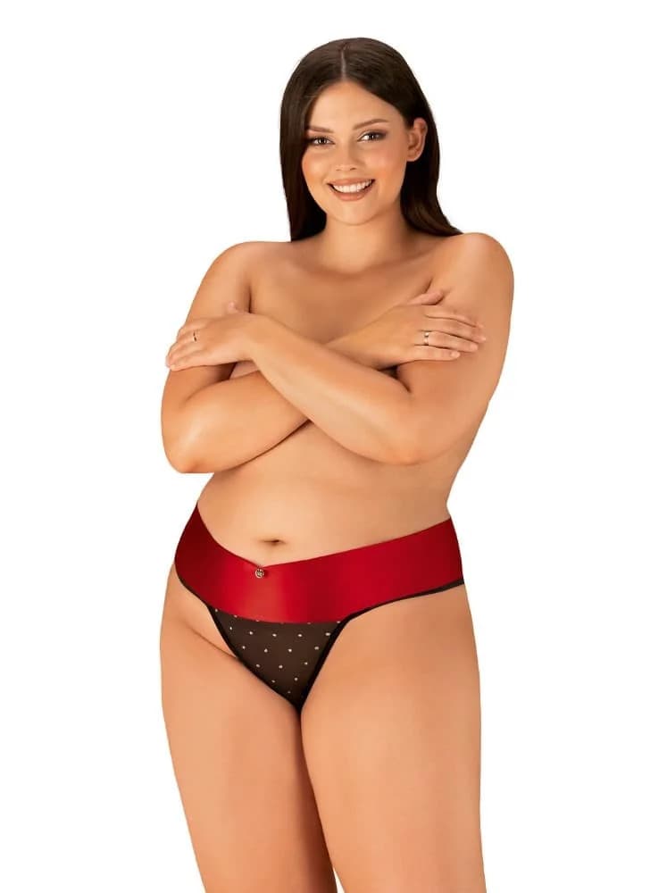 Jedinečná tanga Tienesy thong 2XL/3XL - Obsessive černá