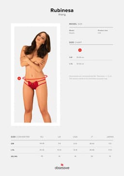 Sexy tanga Rubinesa thong - Obsessive červená 2