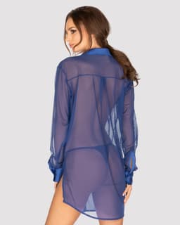 Sexy halenka Stellya babydoll modrá - Obsessive XL/XXL Modrá 2