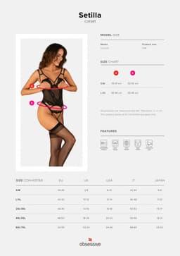 Odvážný korzet Setilla corset - Obsessive S/M černá 2