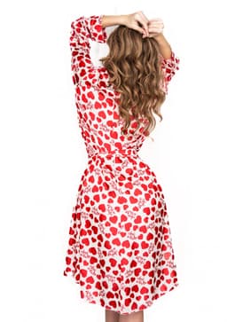 Elegantní župan Inezza One Robe - Anais bílá/červená 2