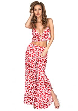 Krásný komplet Inezza Bra + Pants - Anais bílá/červená 1