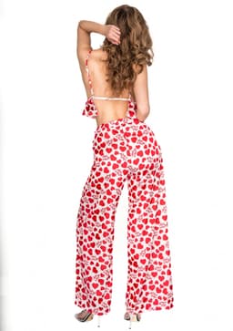 Krásný komplet Inezza Bra + Pants - Anais bílá/červená 2