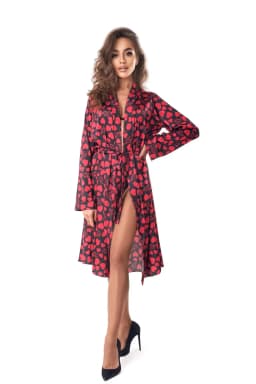 Elegantní župan Morgan One Robe - Anais černá/červená 1
