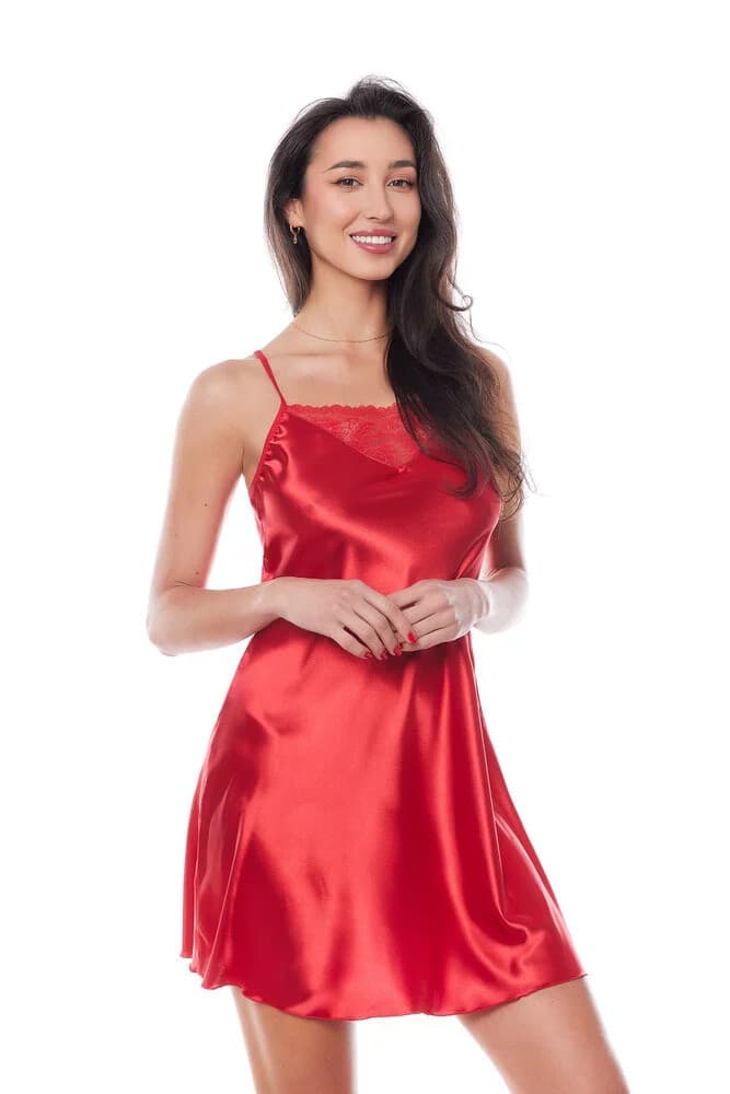 Saténová košilka Edith chemise red 3 - Anais červená