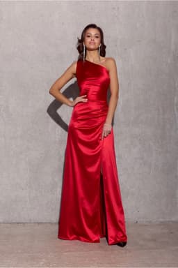 Dlouhé šaty SUK0461 červené - Roco Fashion 3