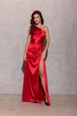Dlouhé šaty SUK0461 červené - Roco Fashion 1