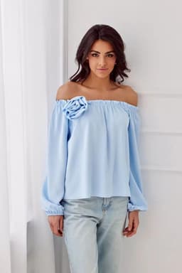Halenka BLU0180 světle modrá - Roco Fashion 1