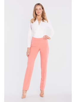 Cigaretové kalhoty S433 lososově růžové - Stylove 1