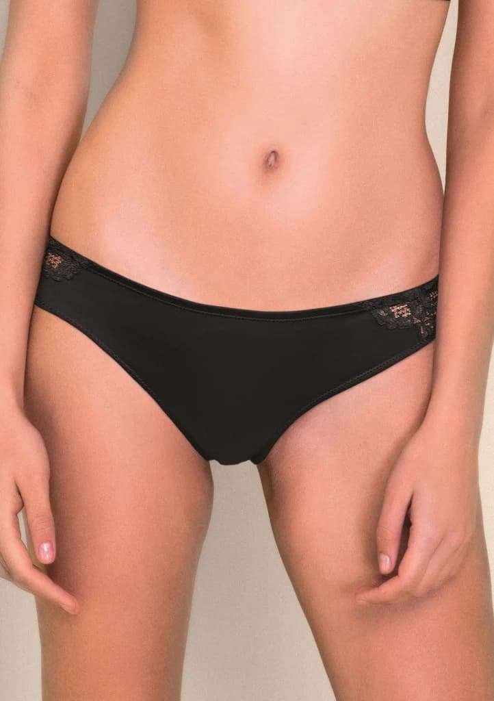 Dámské kalhotky Lormar SLIP SATEN 0181 L černá