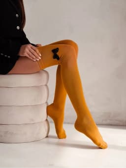 Dámské nadkolenky S 3741 model 20304968 - Milena hořčice 37-41 9