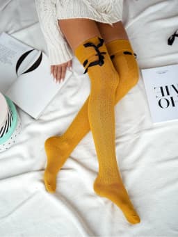 Dámské ažurové nadkolenky se 3741 model 20461396 - Milena Béžová 37-41 2