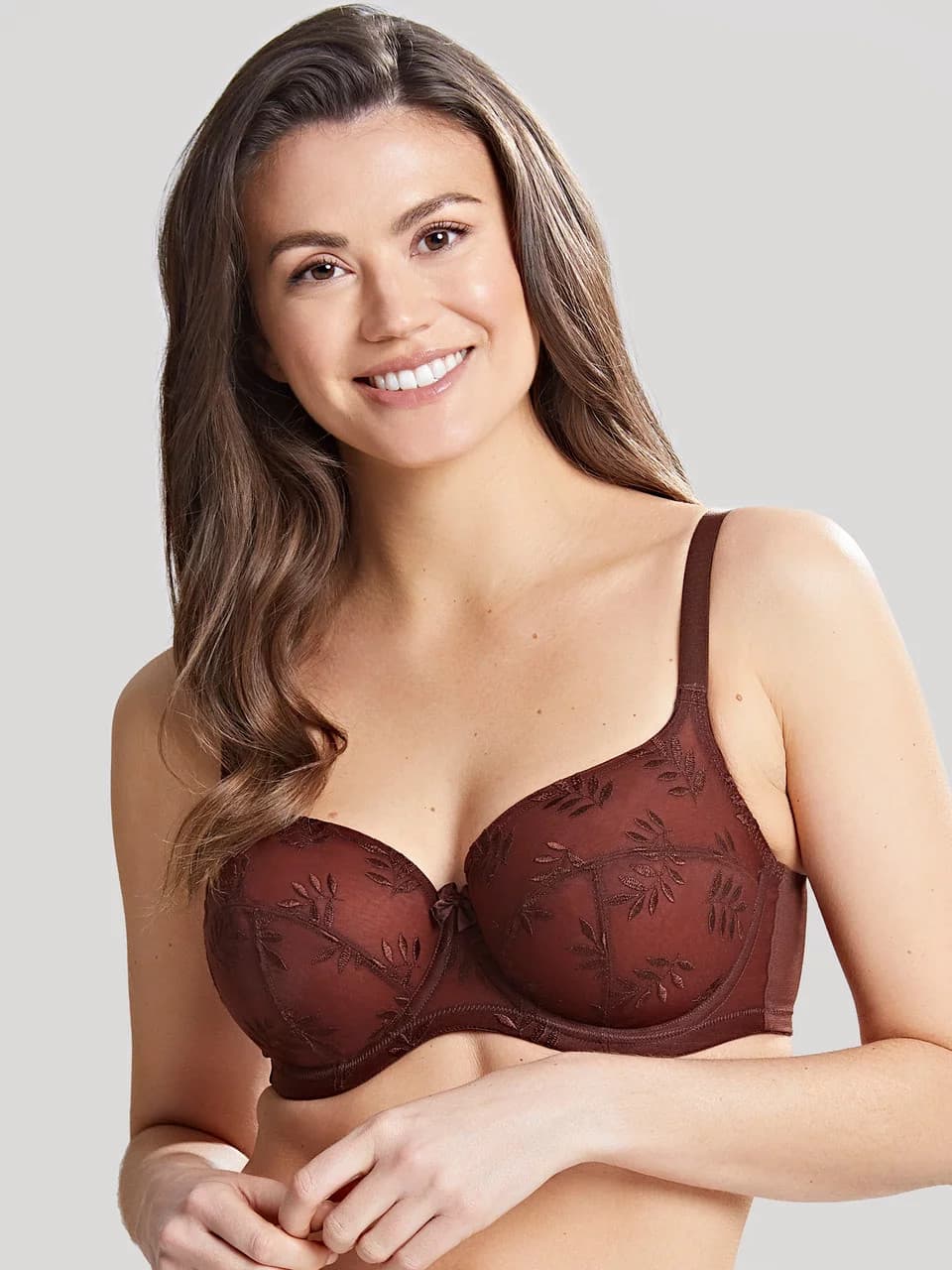 Dámská podprsenka Tango 3251B Tmavě hnědá Nutmeg vzor - Panache tmavě hnědá-potisk